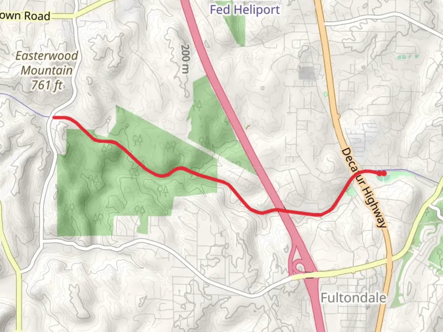 An image depicting the trail Cain Creek Rails to Trails and its surrounding area.