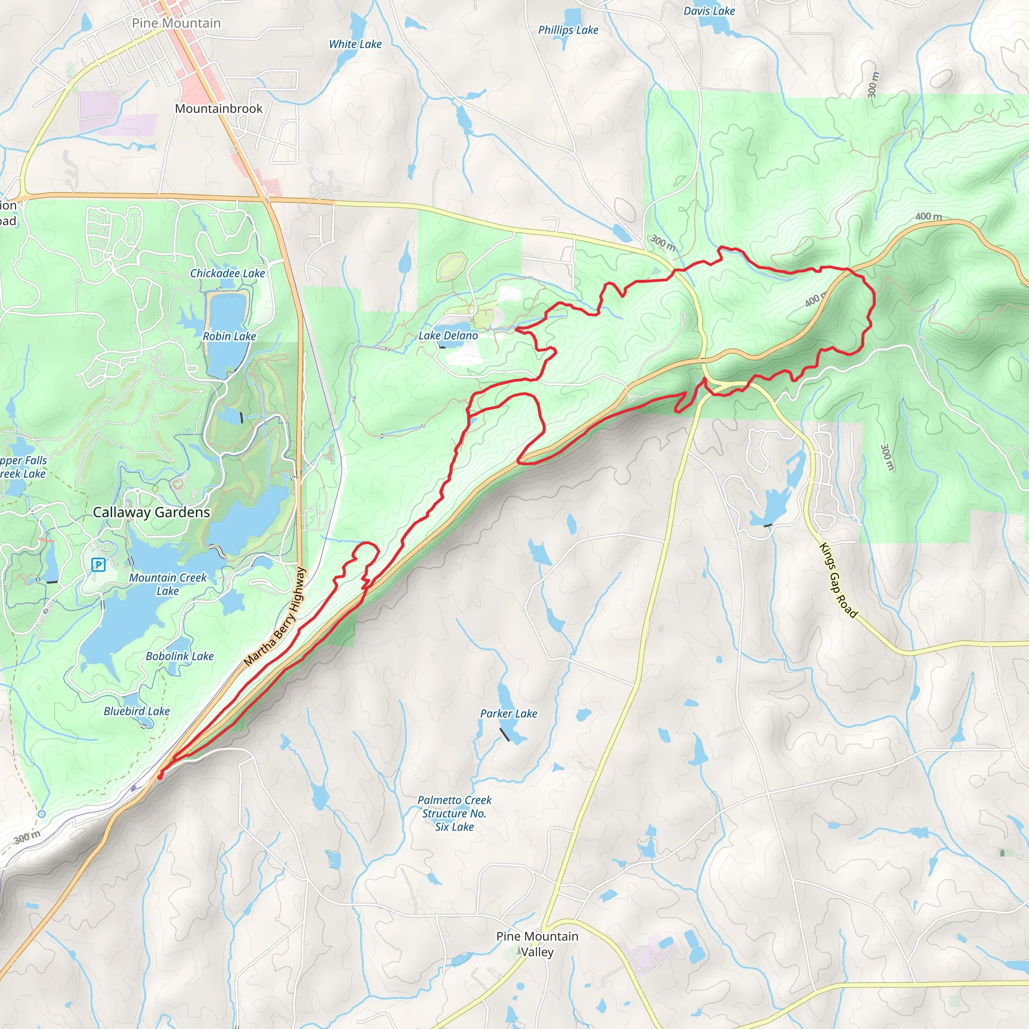 Pine Mountain, Liberty Bell Pool and Chestnut Oak Loop Trail mobile static map