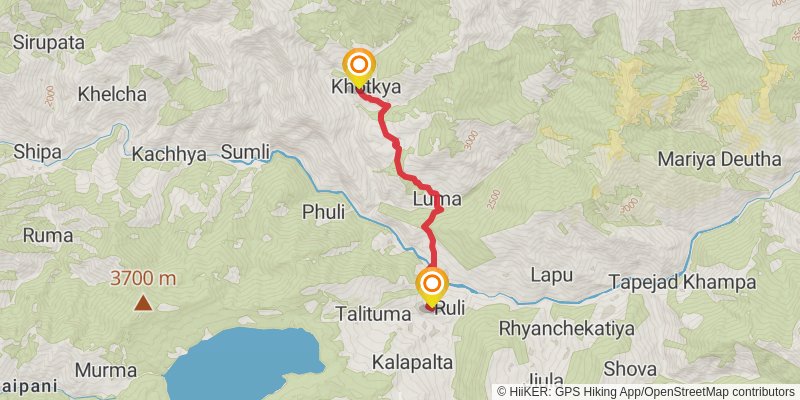 Great Himalayan Trail stage 83 Map