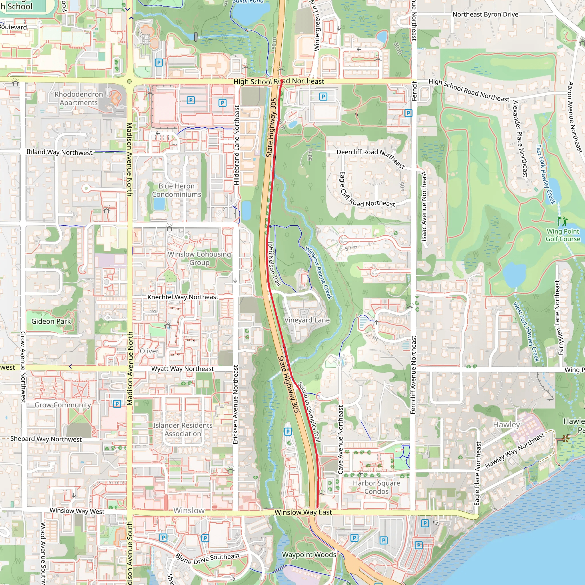 Sound to Olympics Trail - High School Road Northeast mobile static map
