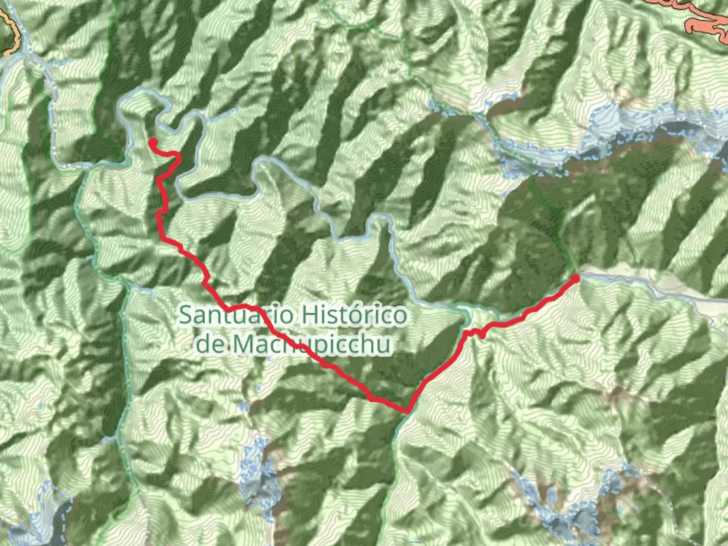 An image depicting the trail Inca Trail and its surrounding area.