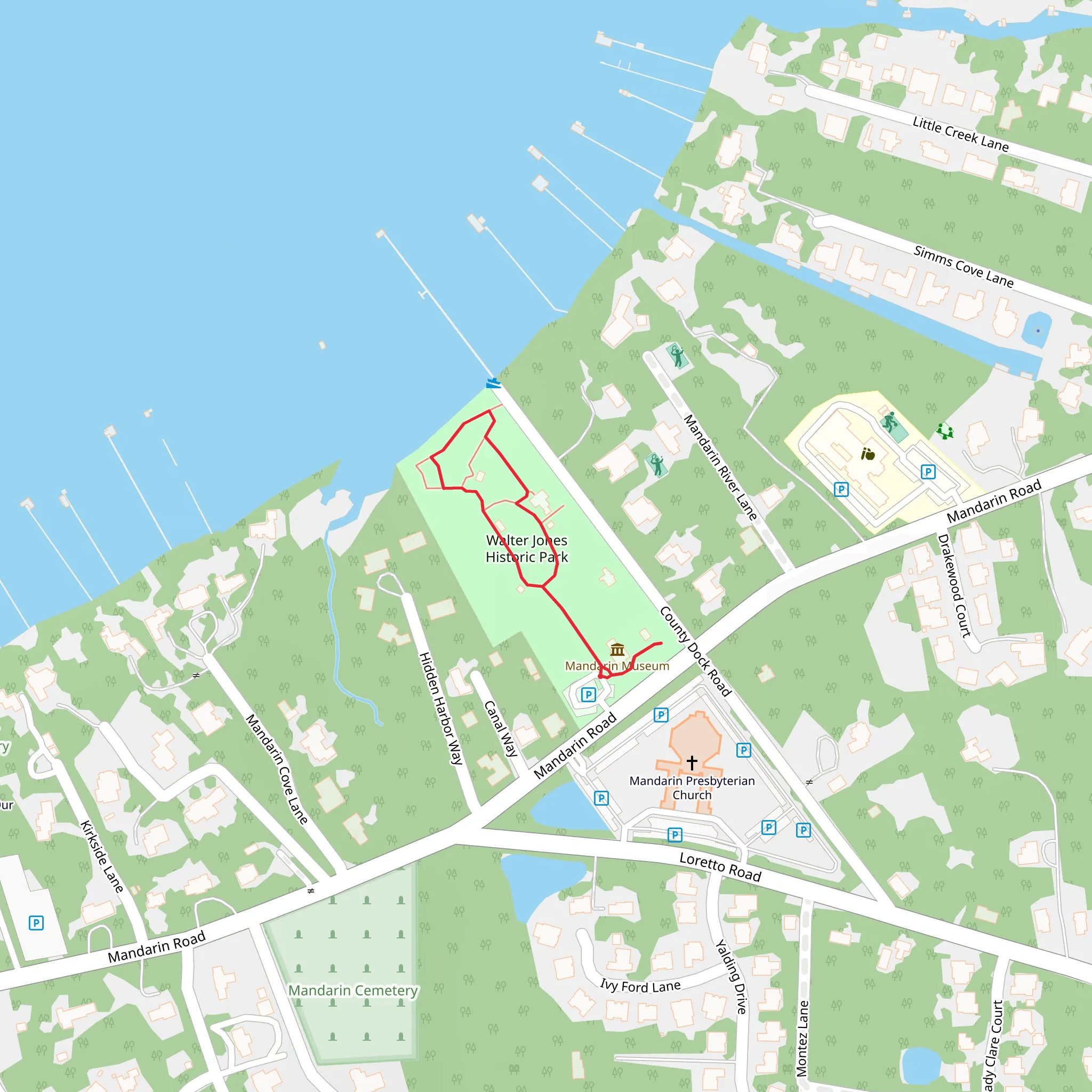 Walter Jones Historic Park mobile static map