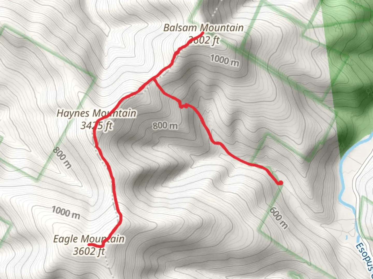 An image depicting the trail Haynes Mountain and Balsam Mountain from Mc Kinley Hollow Road and its surrounding area.