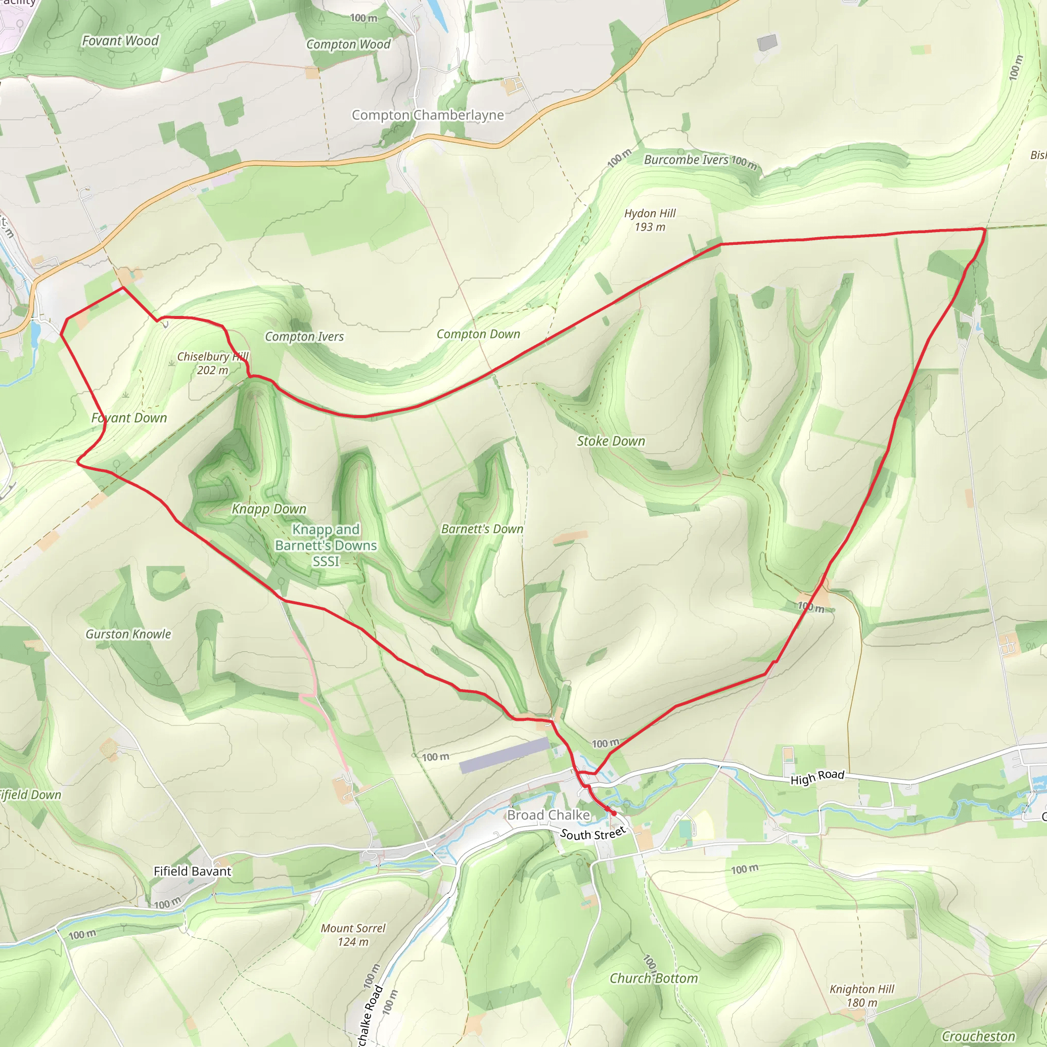 The Fovant Badges from Broad Chalke mobile static map