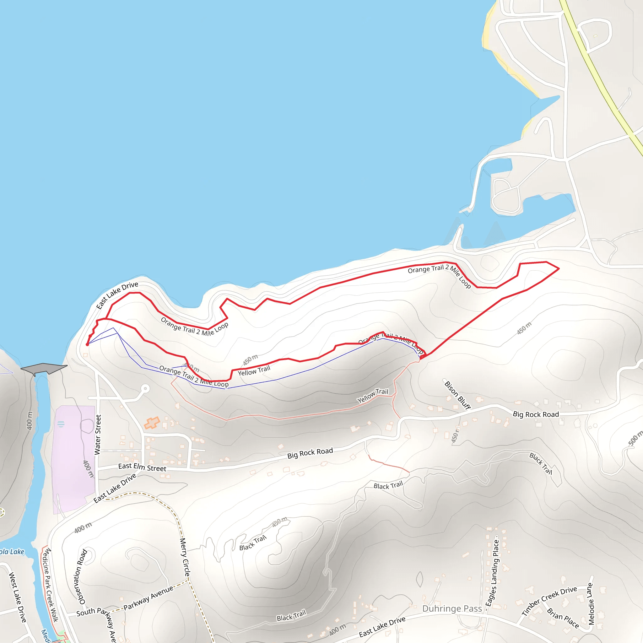 Yellow and Orange Loop Trail mobile static map