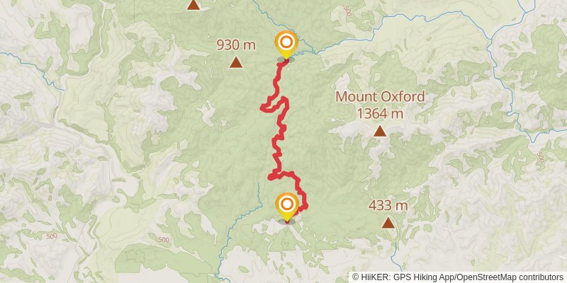 Wharfedale Track to Wharfedale Hut stage 1 Map