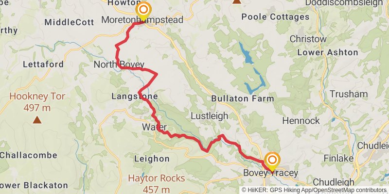 Dartmoor Way - High Moor Link - Alternative stage 6 Map