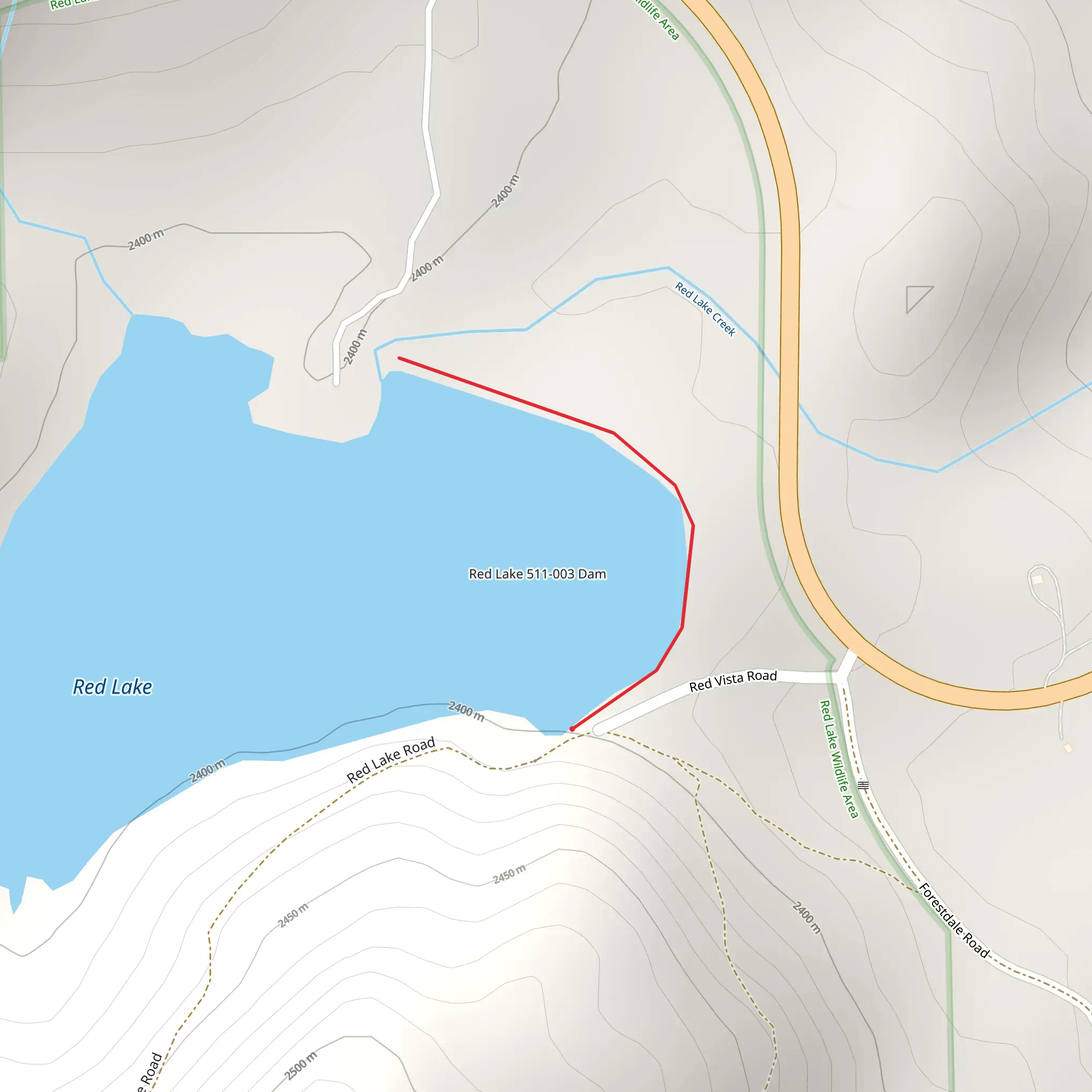 Red Lake Creek mobile static map