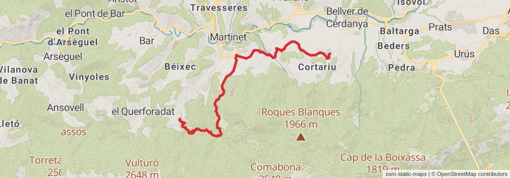 GR 150 Tour of Cadí - Moixeró stage 7 Map