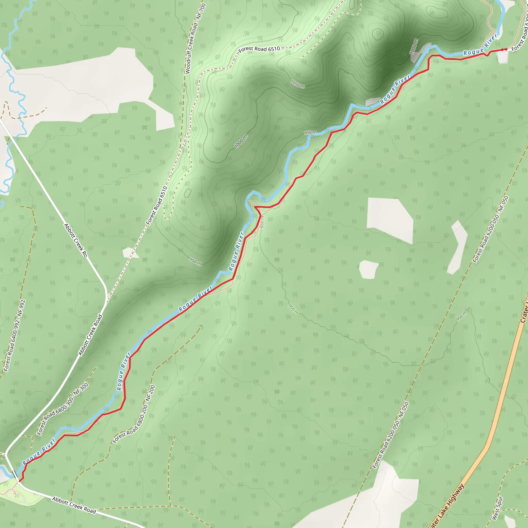 Rogue River - Upper Rogue Trail mobile static map