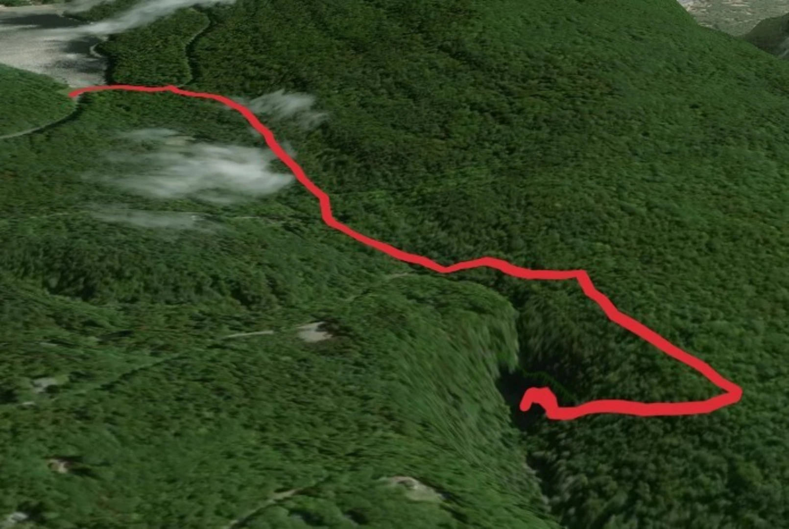 An image depicting the trail Kaaterskill Falls via South Lake Road and its surrounding area.