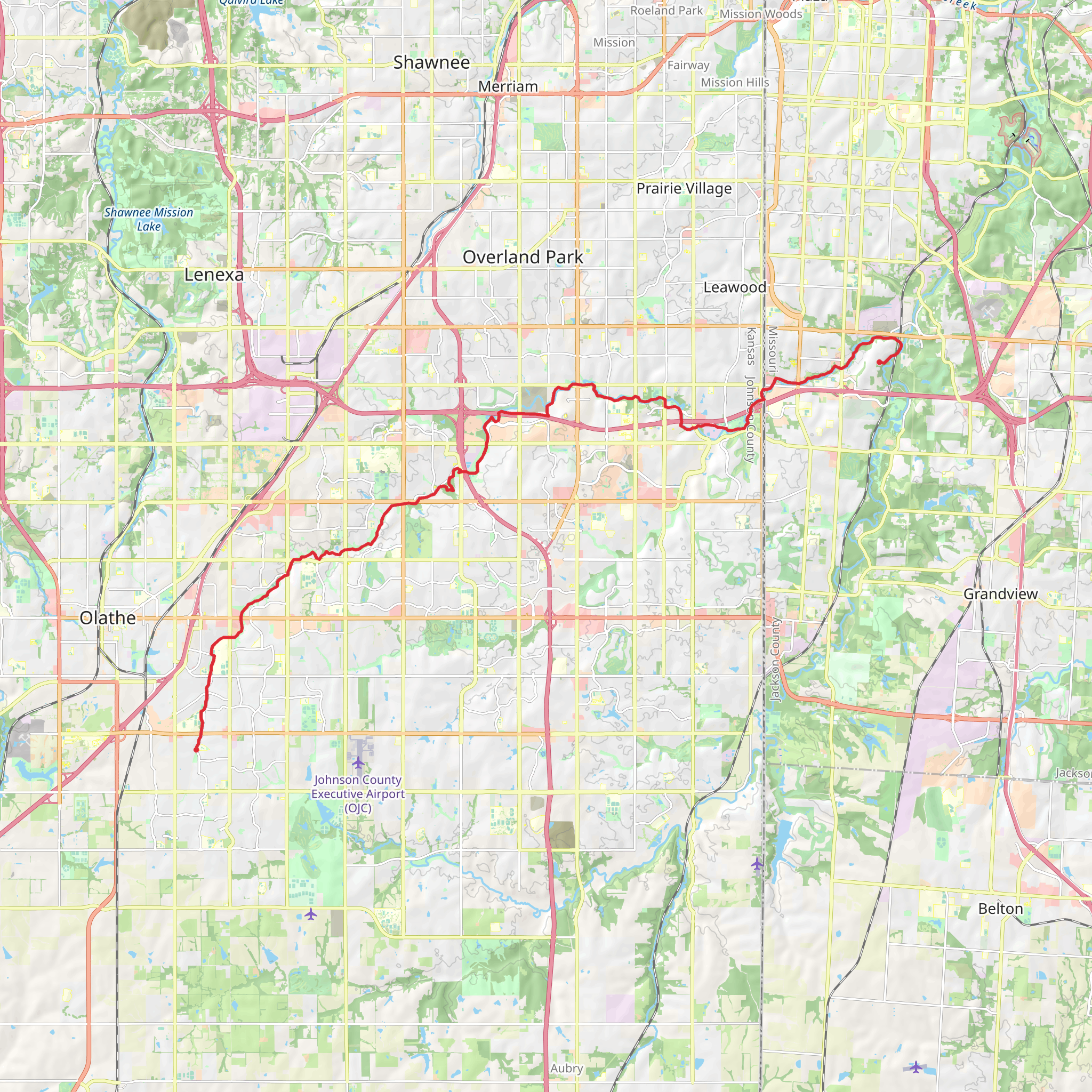 Indian Creek Trail from Southdowns Park mobile static map