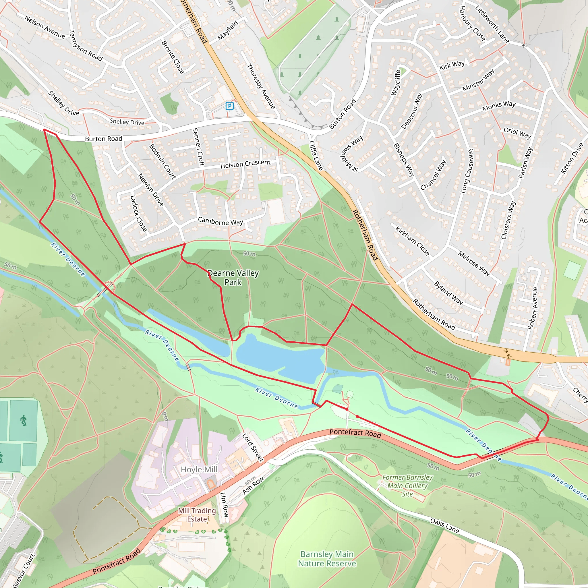Dearne Valley Park mobile static map
