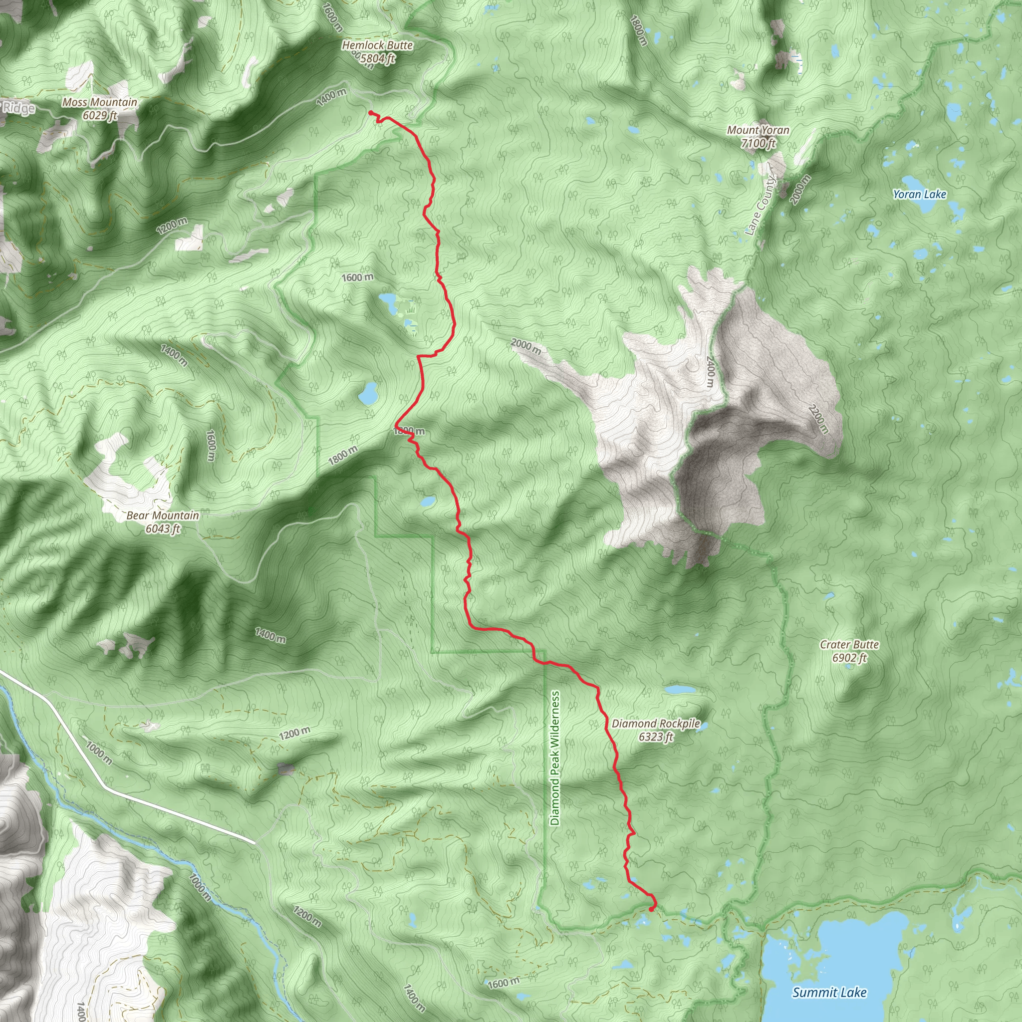 Diamond Peak Trail mobile static map