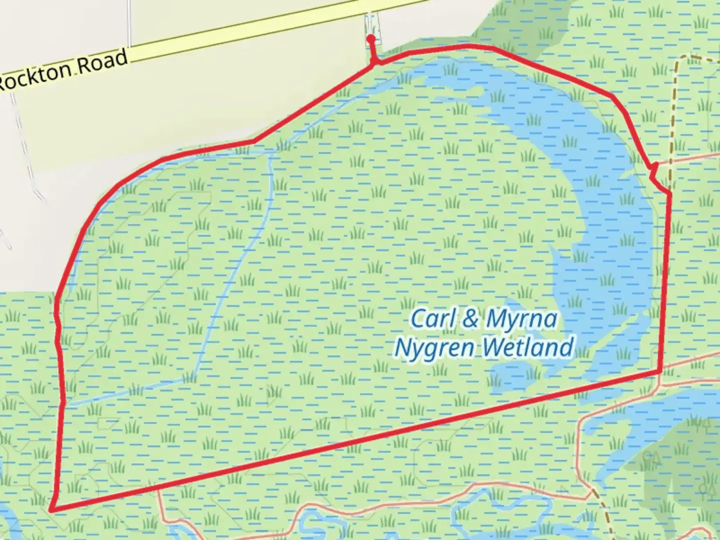 An image depicting the trail Dianne Nora Nature Loop Trail and its surrounding area.