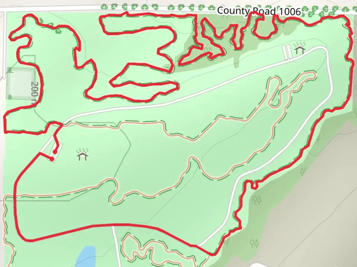 An image depicting the trail Erwin Park North Loop and its surrounding area.