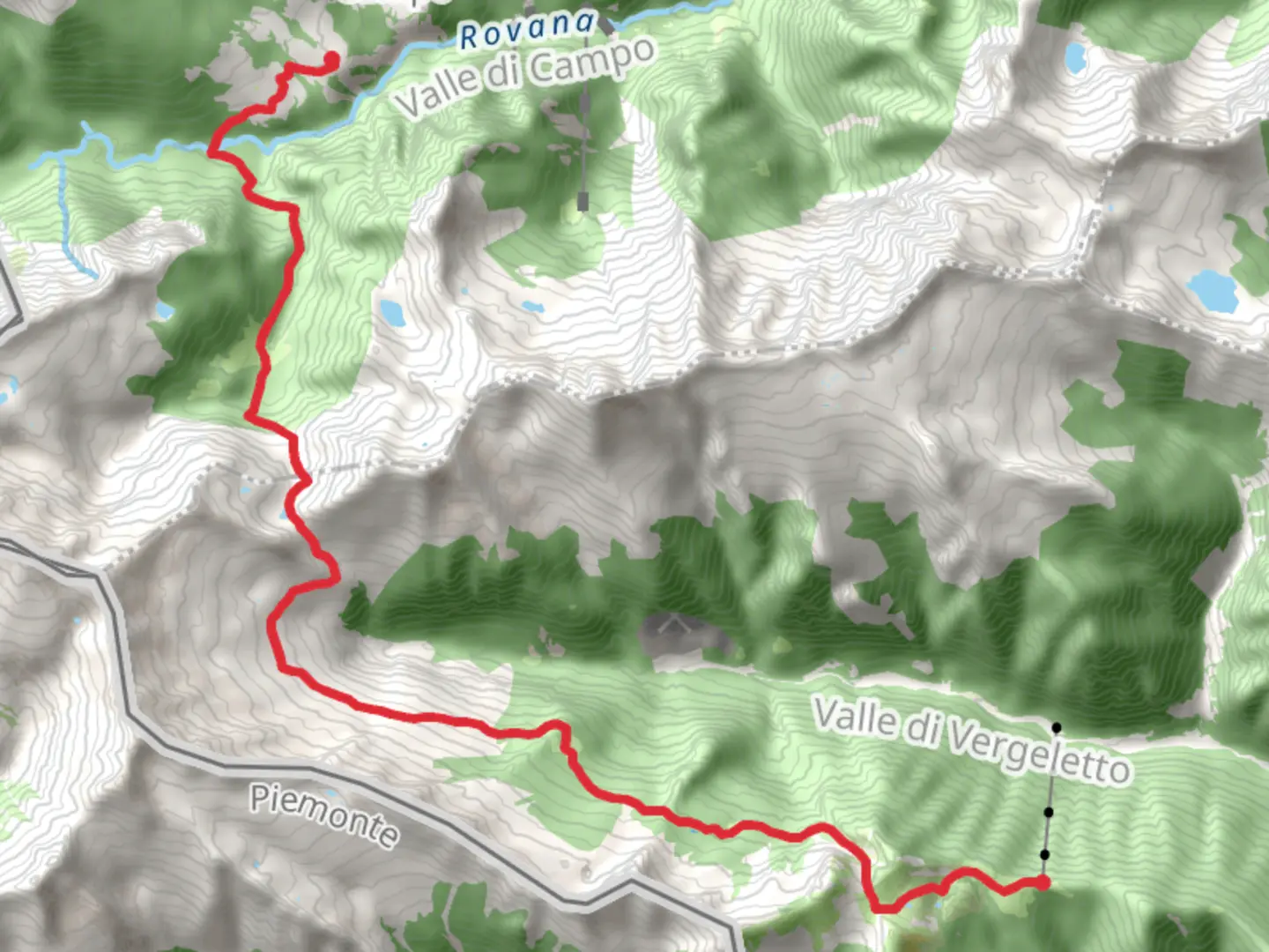 An image depicting the trail Ticino Valley and its surrounding area.