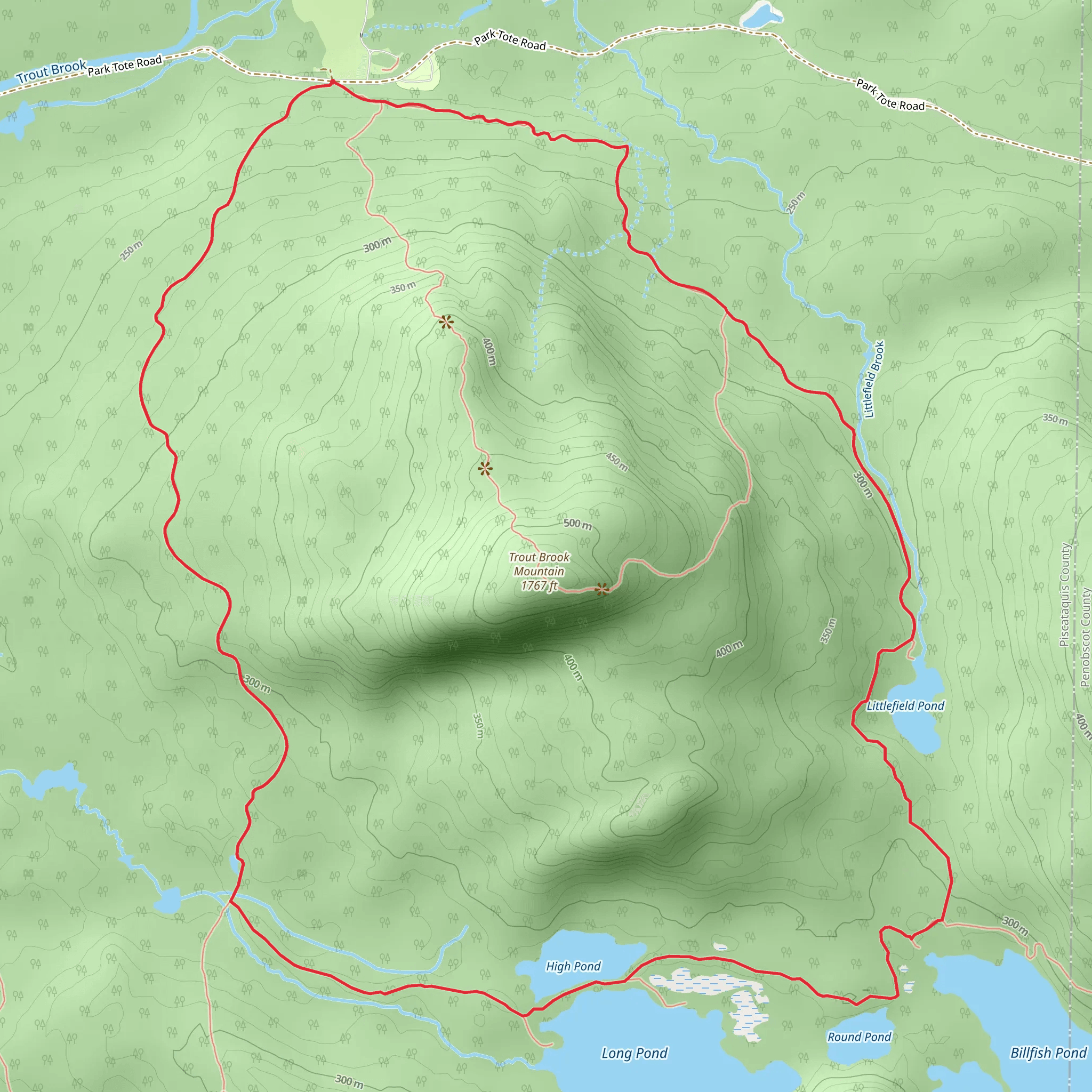 Five Ponds Trail mobile static map