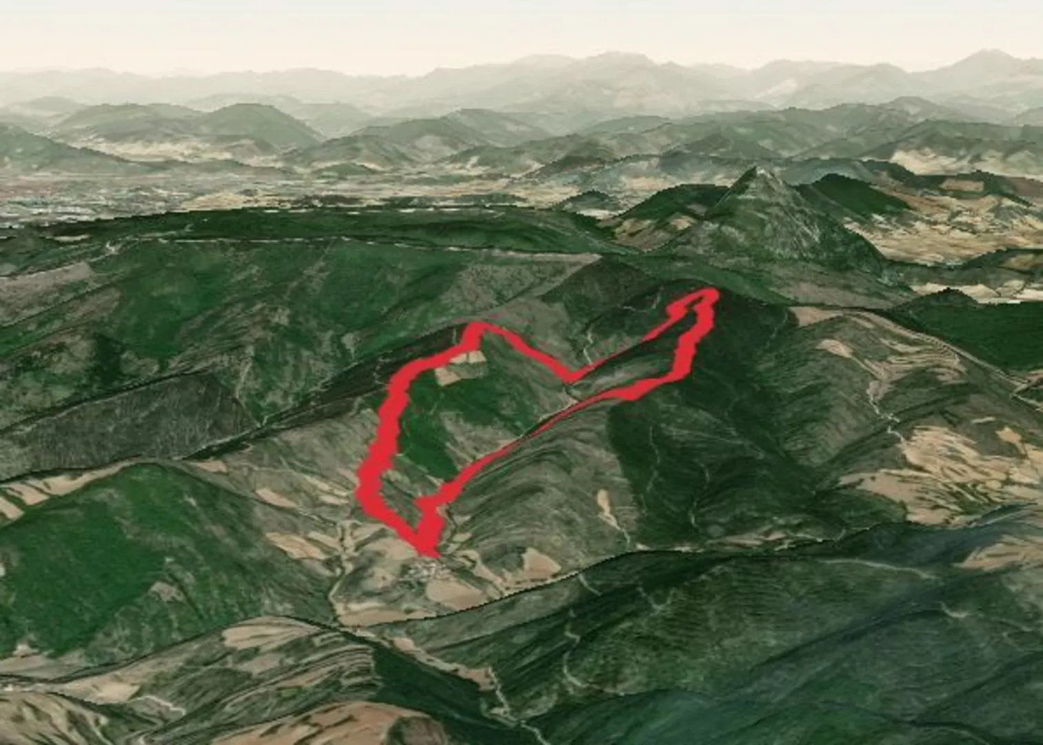 An image depicting the trail Iturrixikin - Monte de Arriba PR NA 194 and its surrounding area.