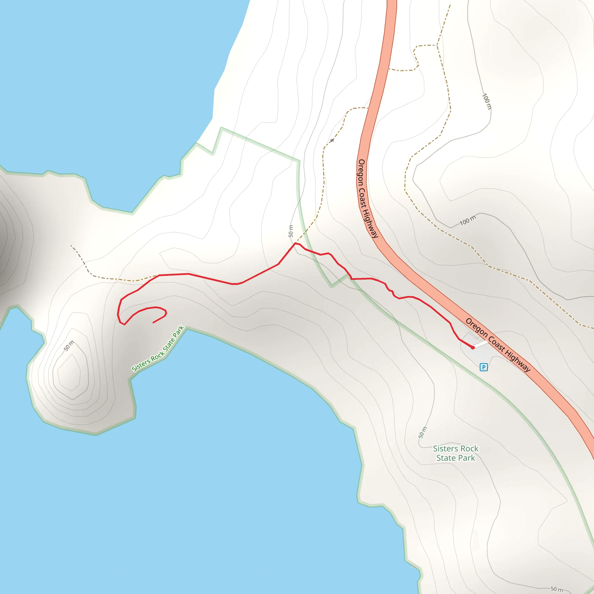 Oregon Coast Highway mobile static map