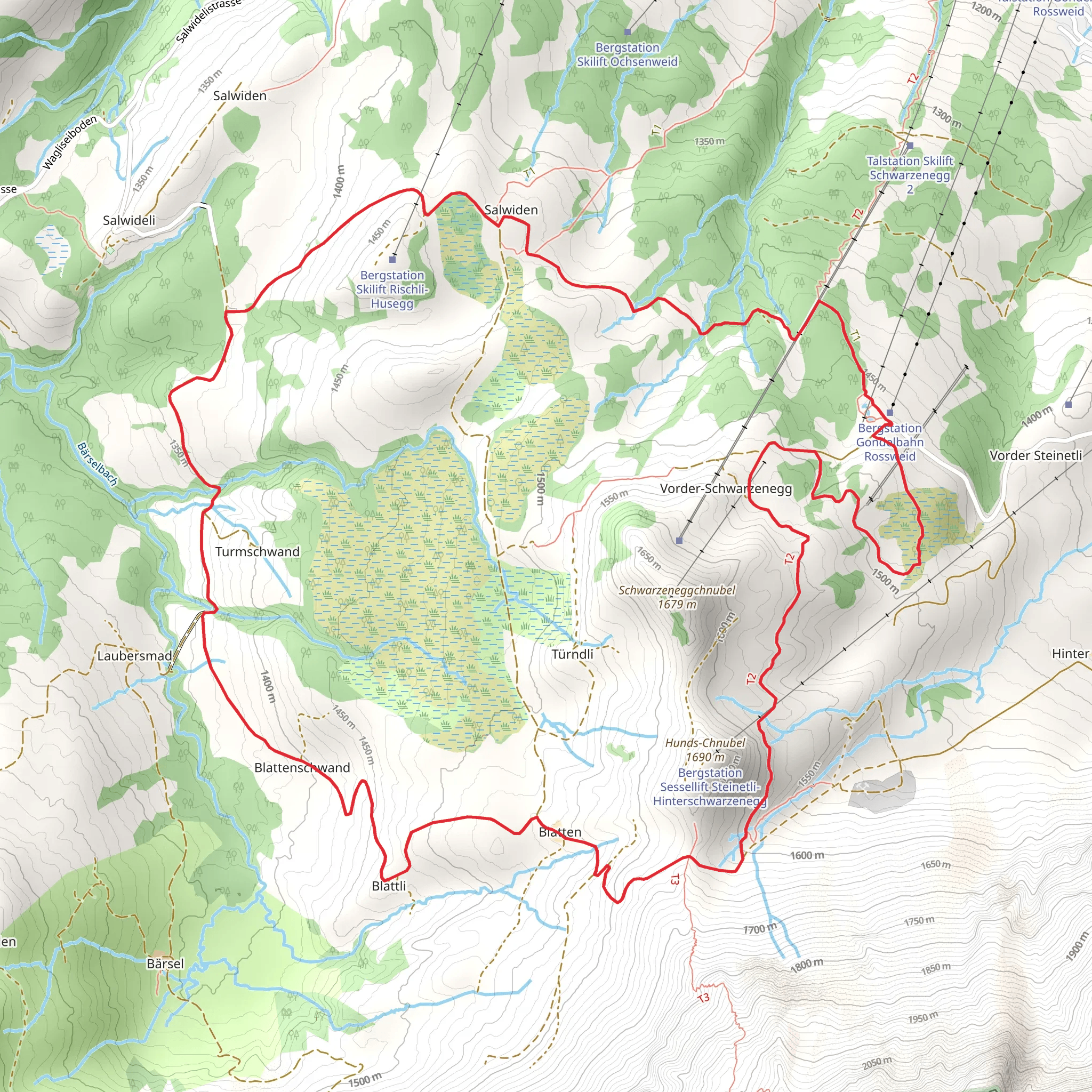 Rossweid-Salwiden Moor Round Walk mobile static map