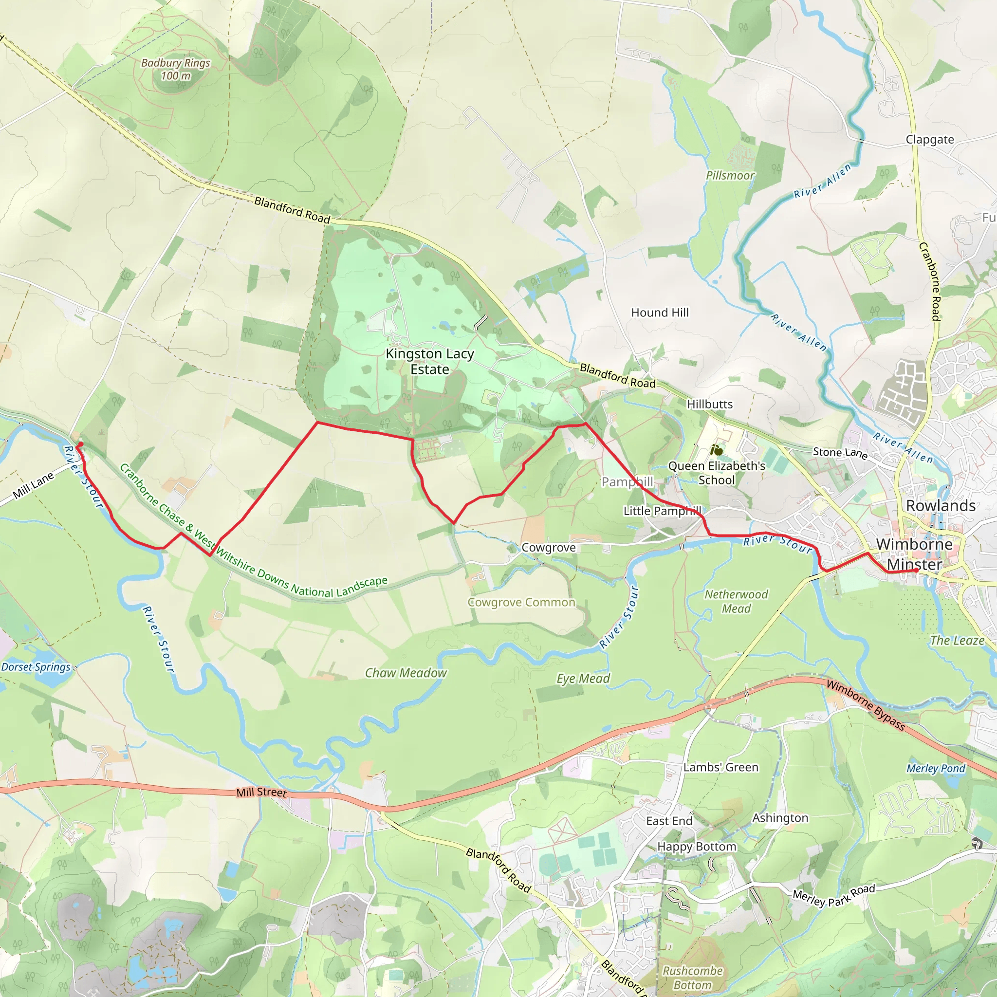 Sturminster Marshall Walk mobile static map
