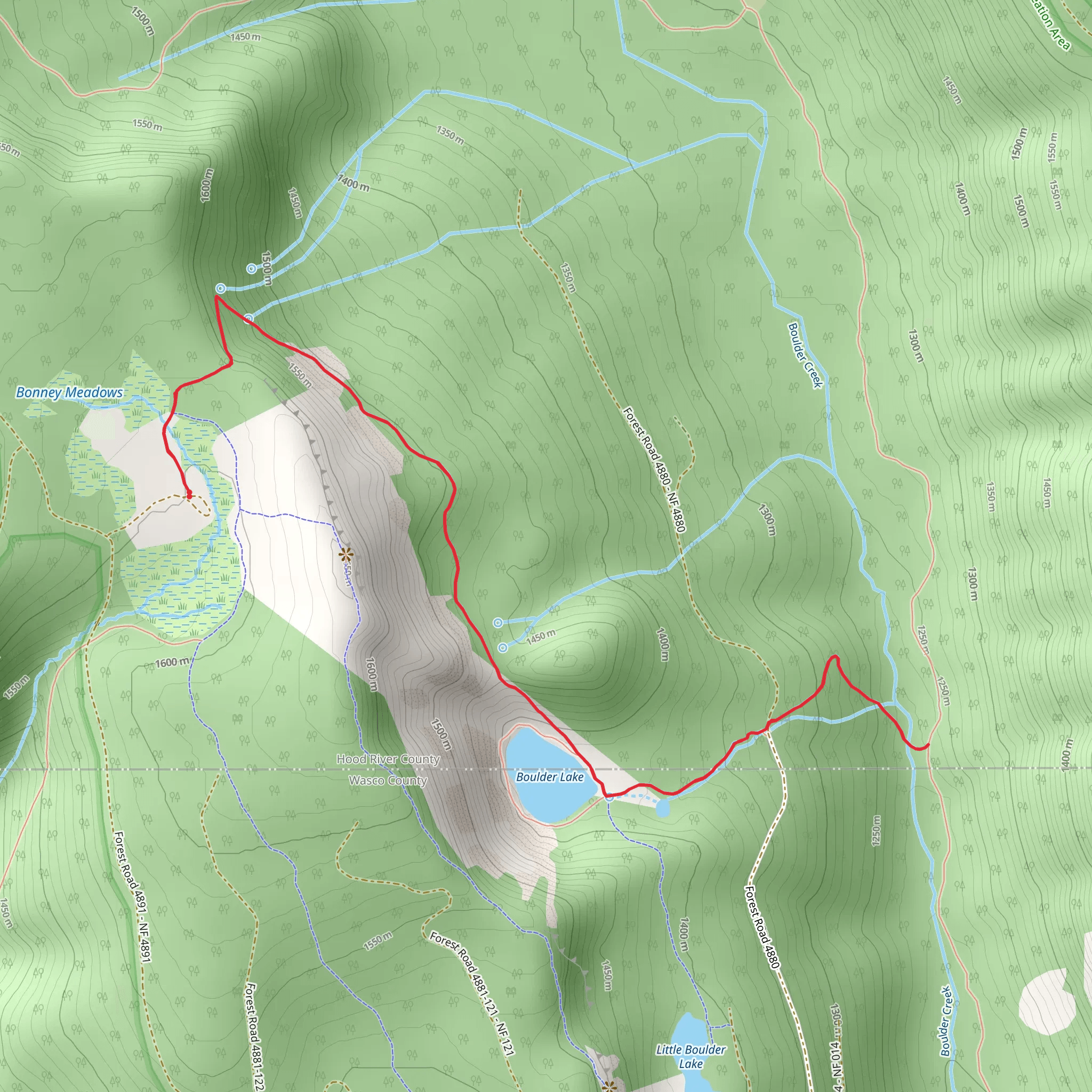 Boulder Lake Trail mobile static map