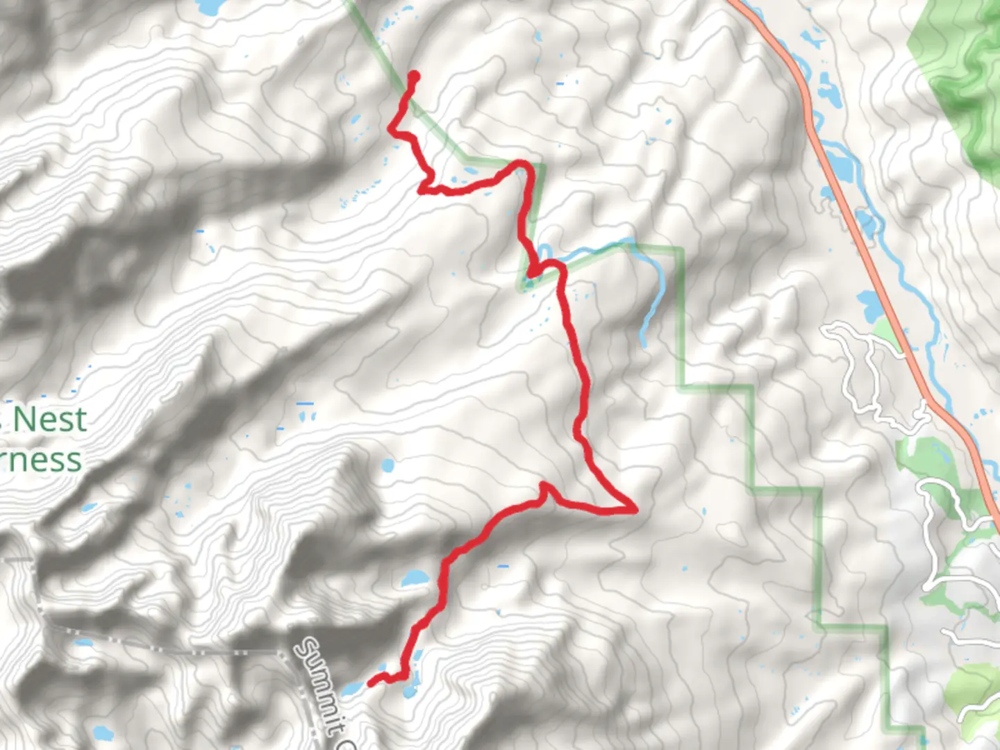 An image depicting the trail Willow Lakes and Salmon Lake via Gore Range Trail and its surrounding area.