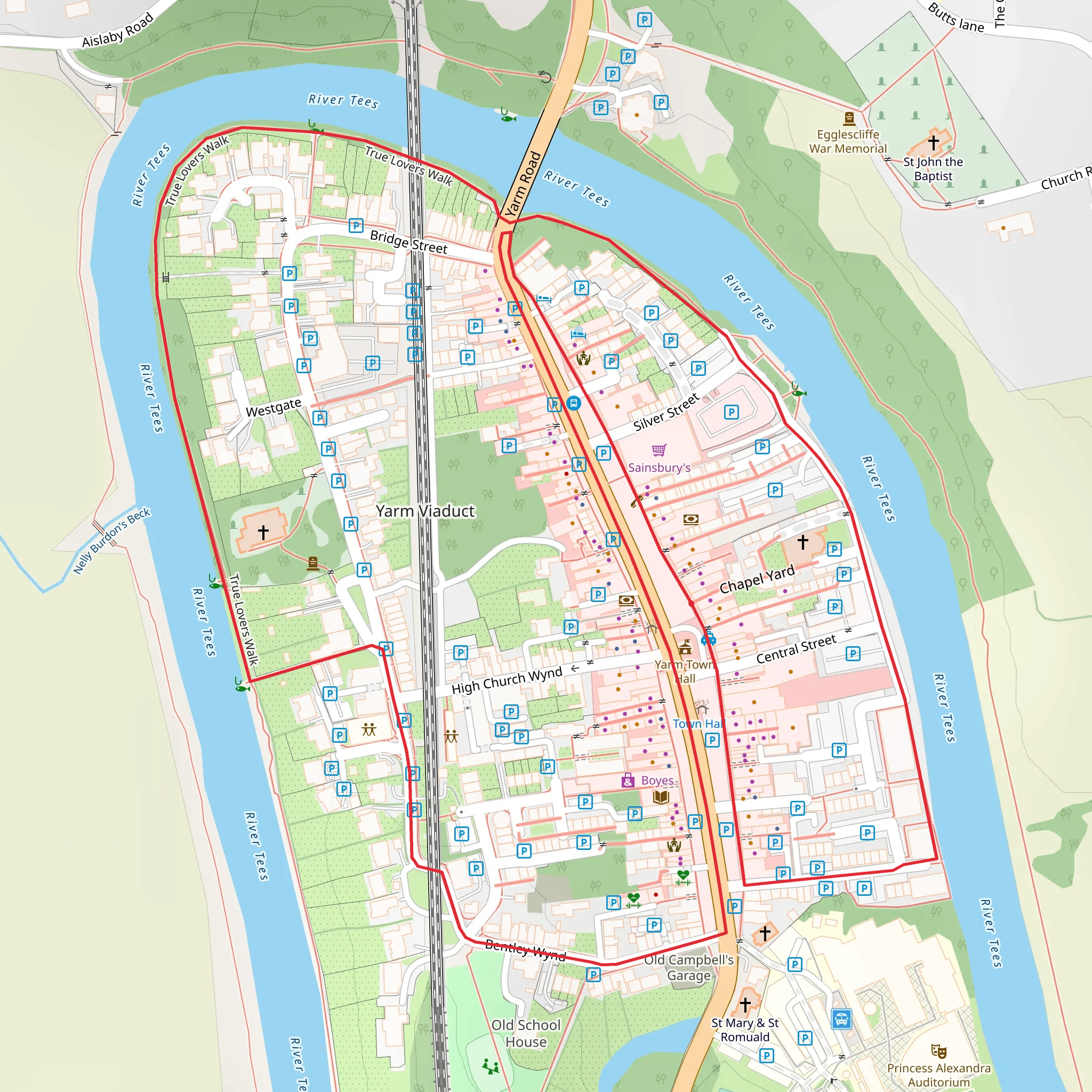Yarm Circular Path mobile static map