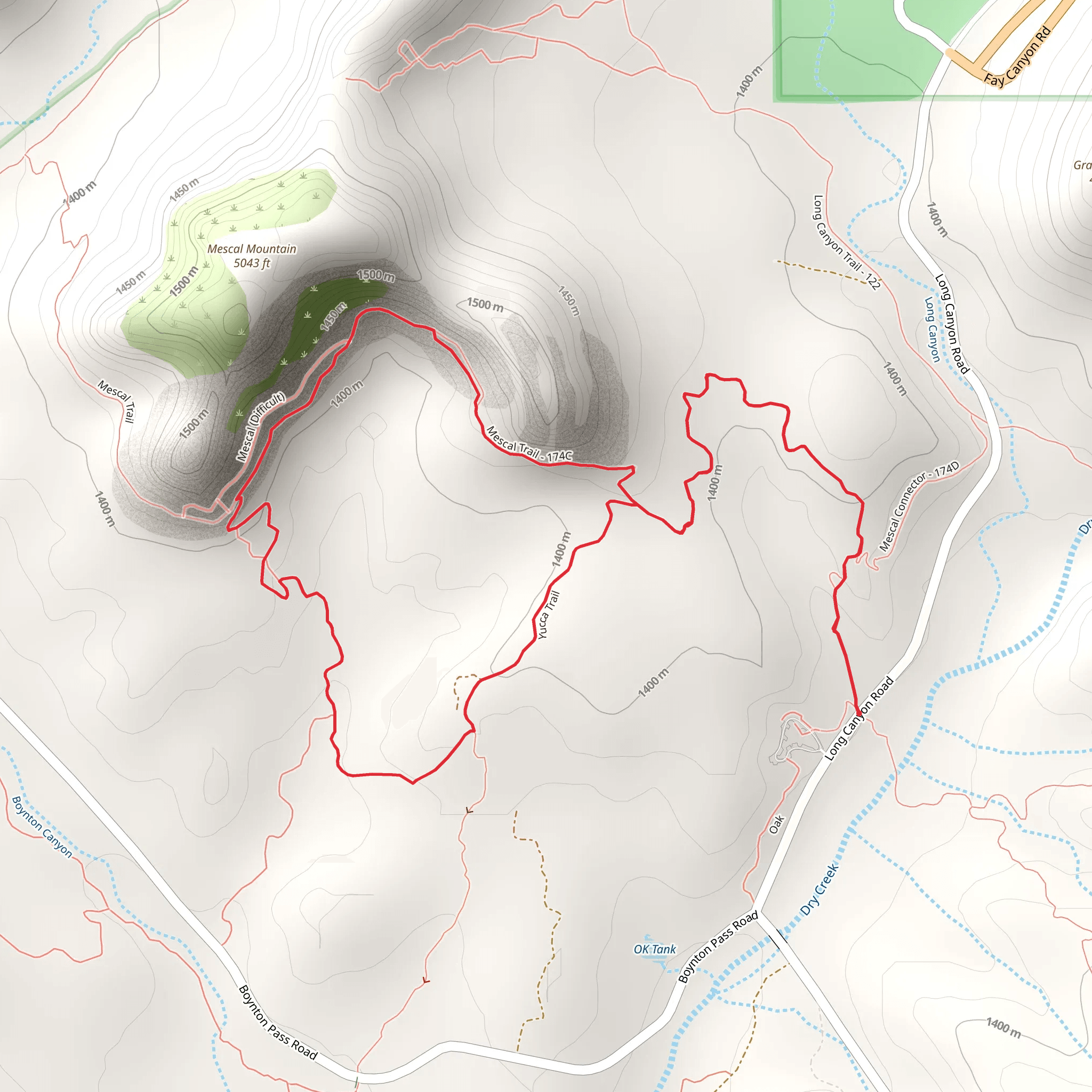Mescal and Yucca Loop Trail mobile static map