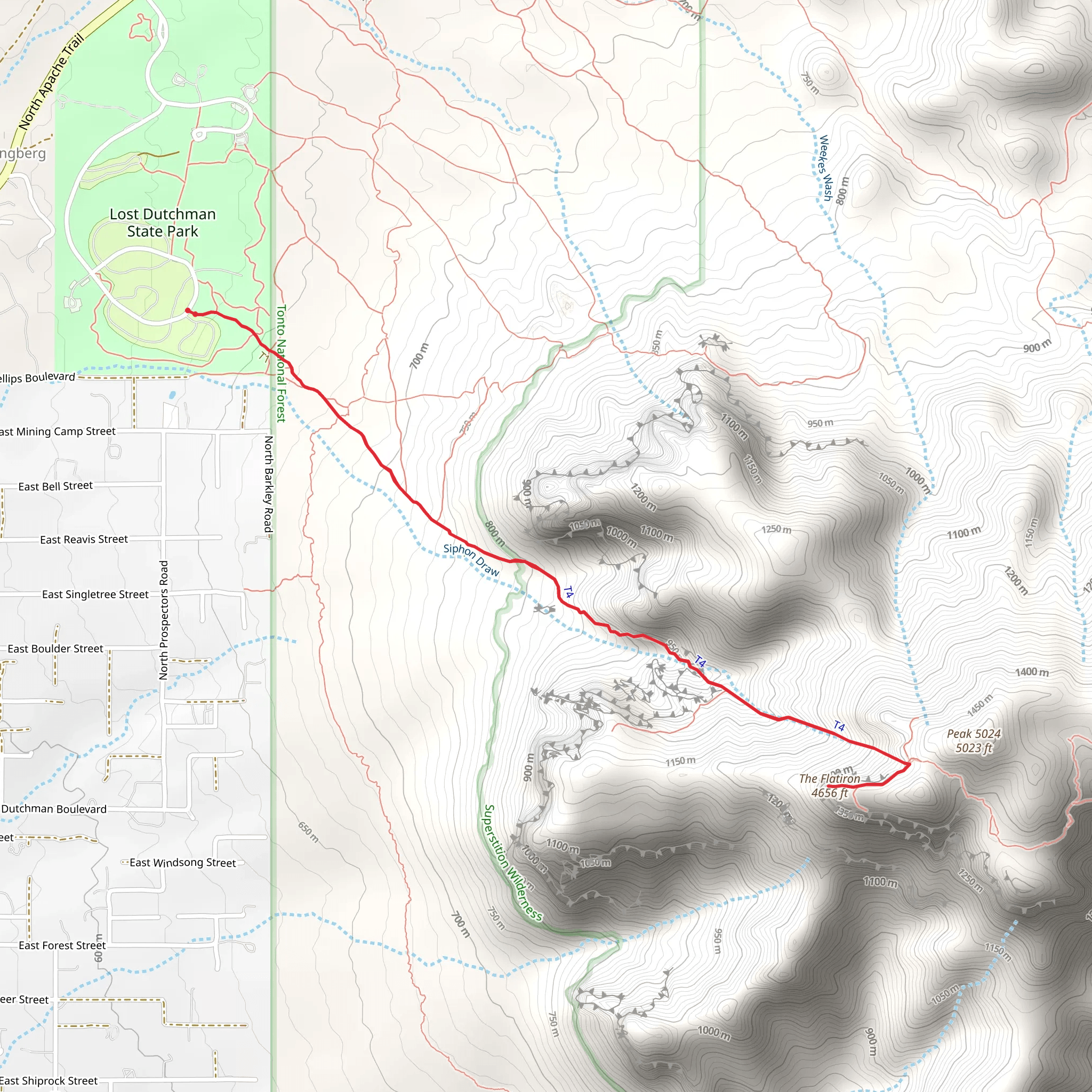 Flatiron via Siphon Draw Trail mobile static map