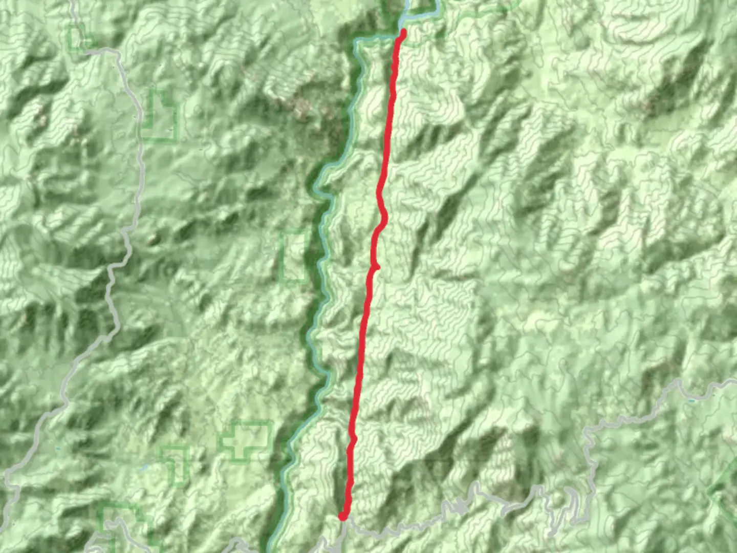 An image depicting the trail Rincon Trail Out and Back and its surrounding area.