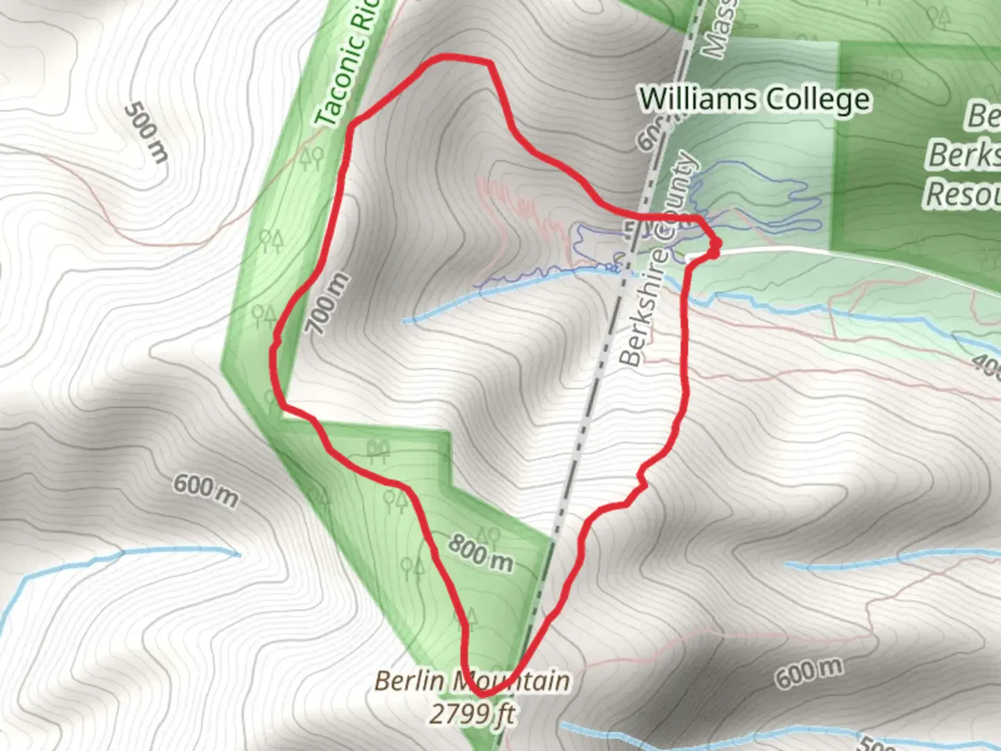 An image depicting the trail Berlin Mountain and Taconic Crest Loop and its surrounding area.