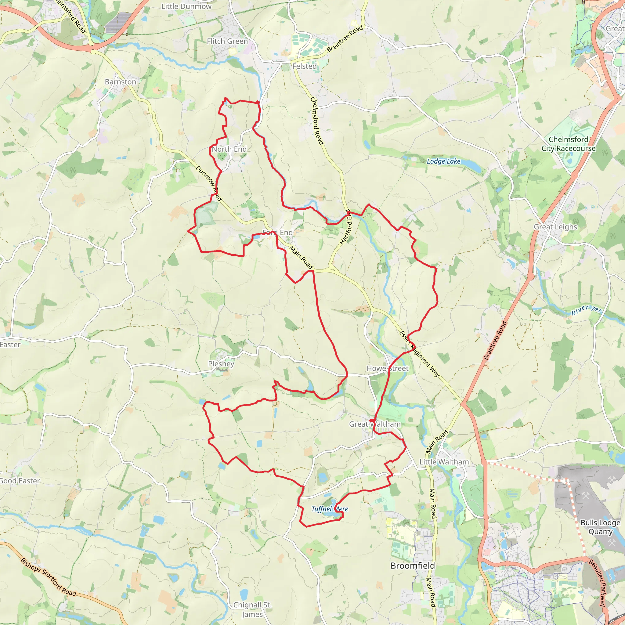 Beating the Bounds from Great Waltham mobile static map