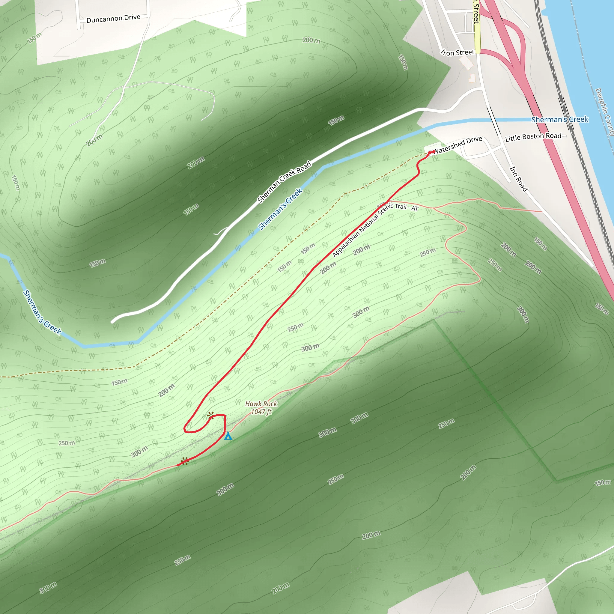 Hawk Rock Trail mobile static map