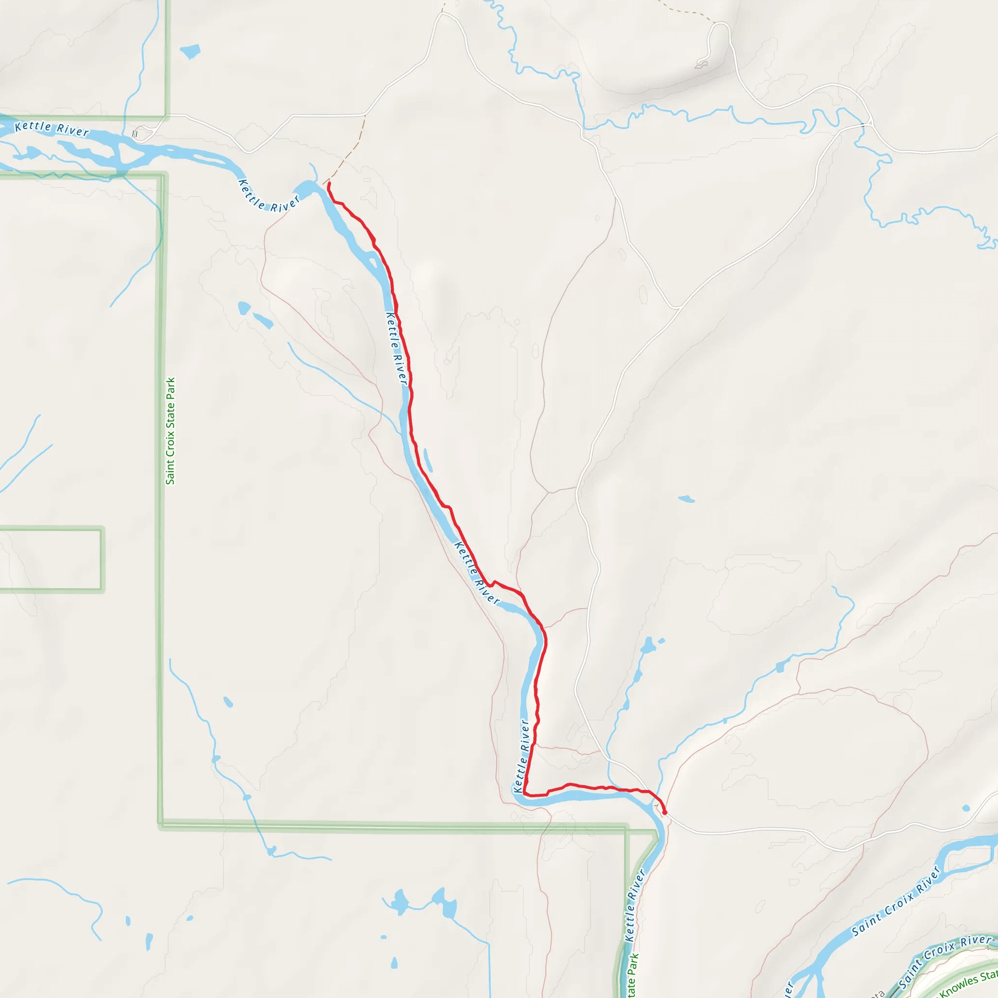 Kettle River Rapids Trail - Head Of The Rapids Road mobile static map