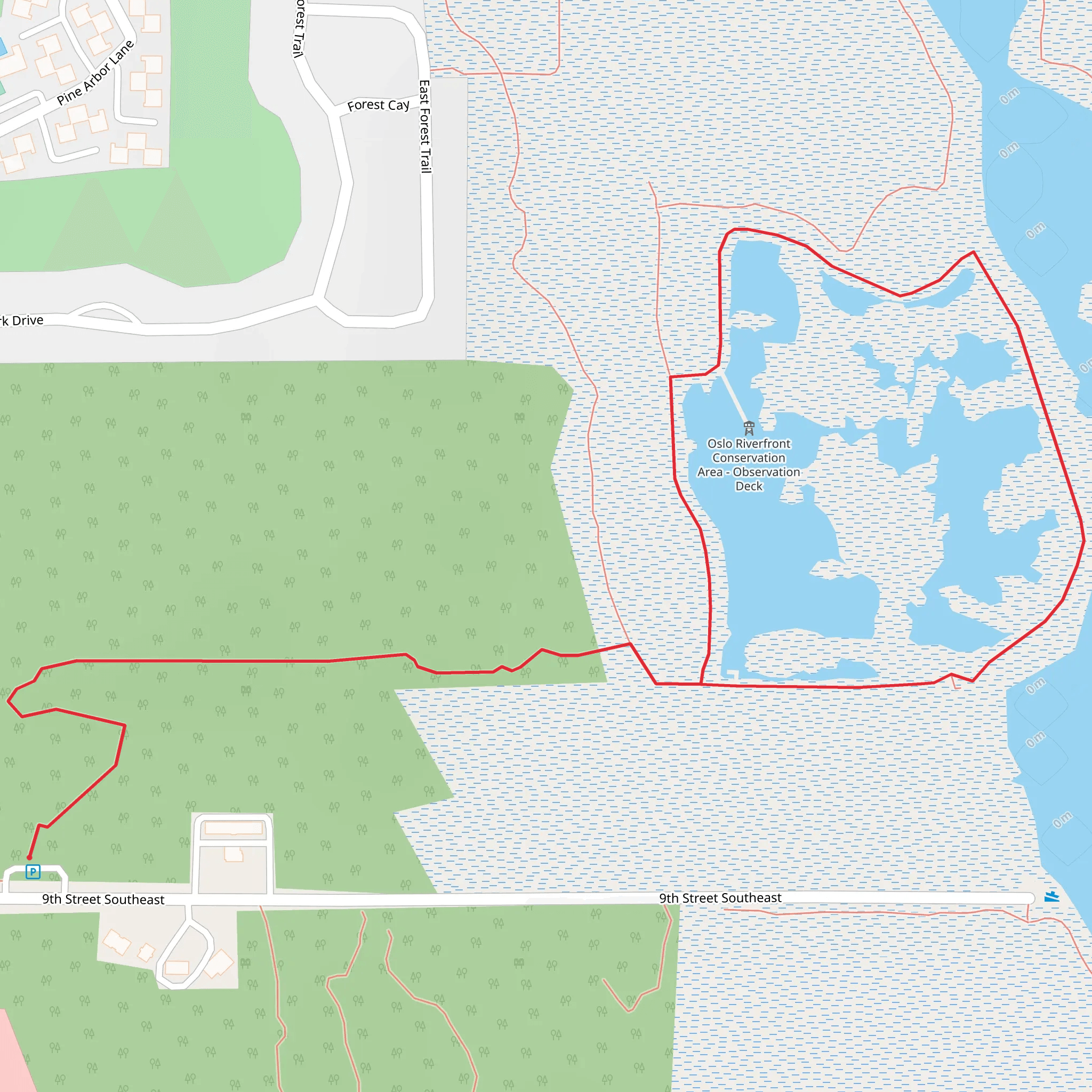 Oslo Riverfront Conservation Area Trail mobile static map