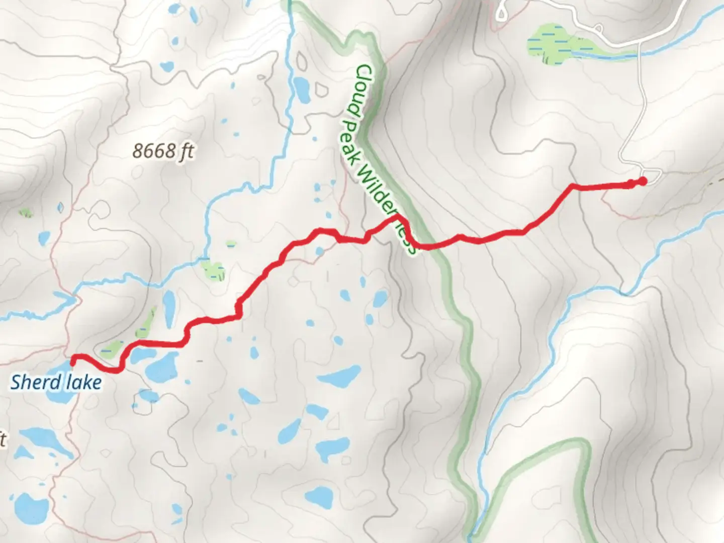 An image depicting the trail Sherd Lake and its surrounding area.