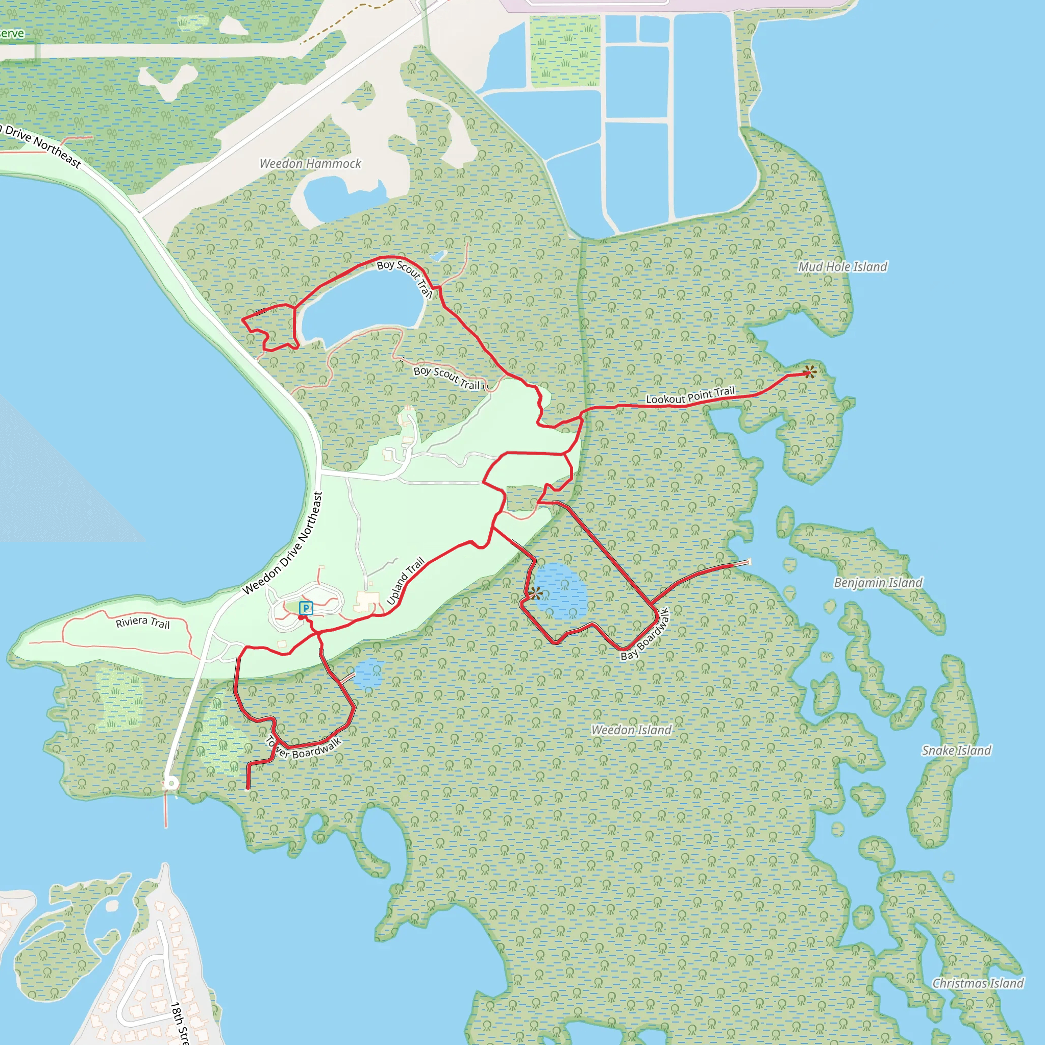 Upland TRail, Lookout Point Trail and Boy Scout Trail Loop mobile static map