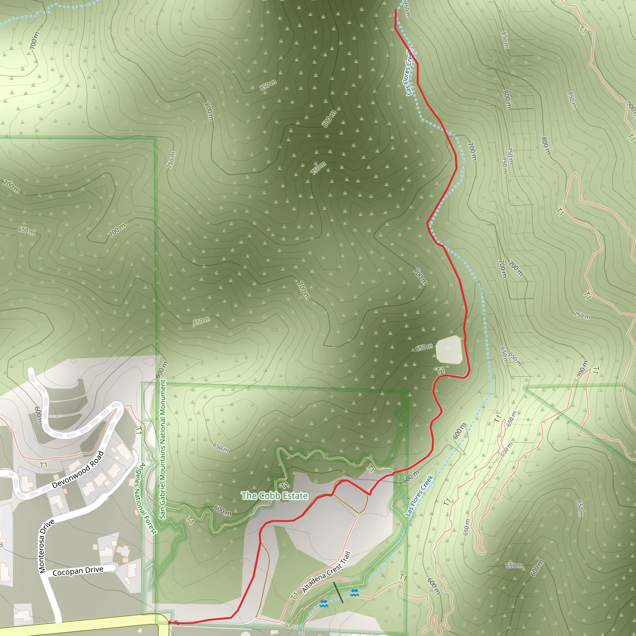 Las Flores Creek mobile static map