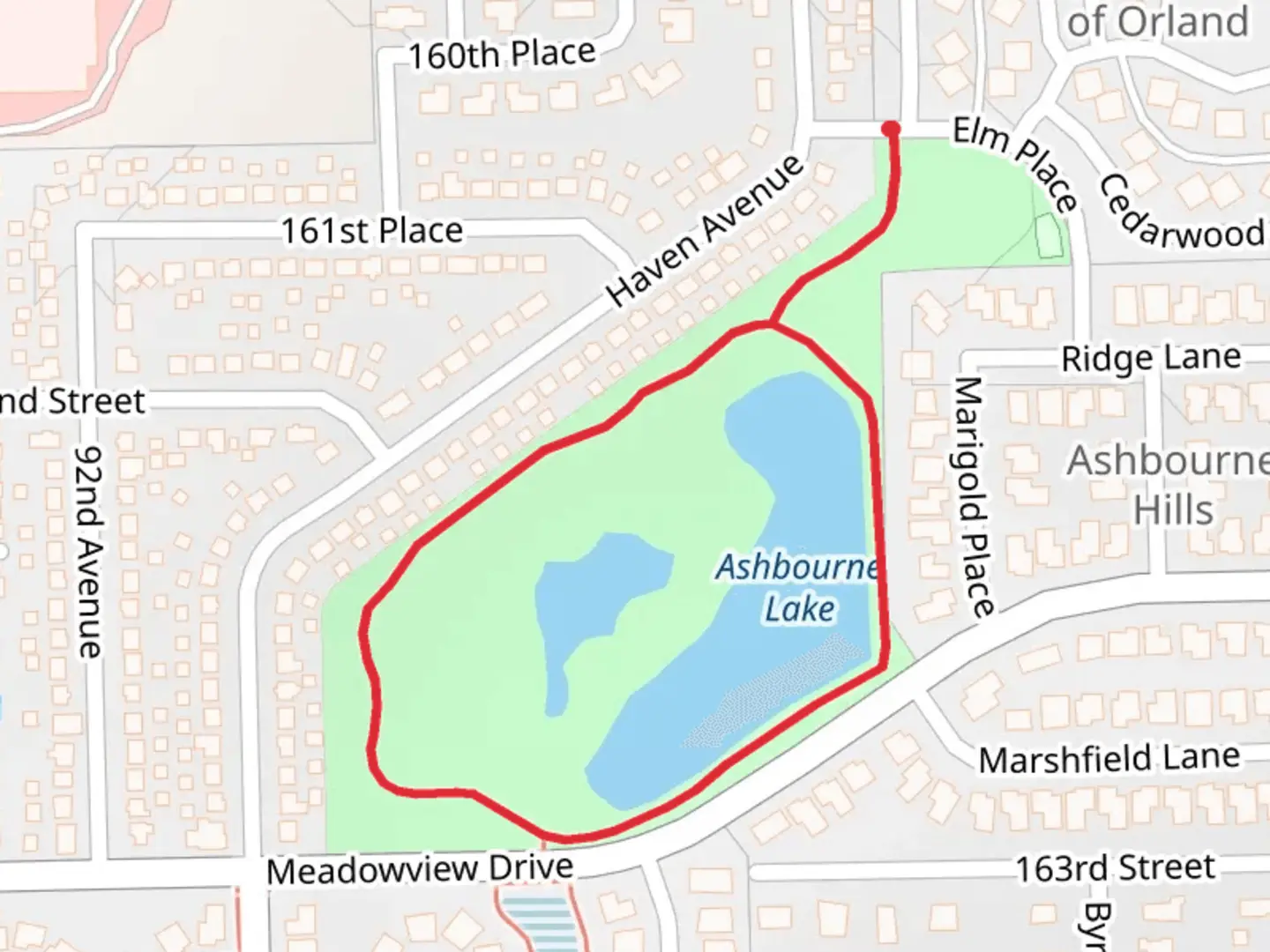 An image depicting the trail Ashbourne Lake Loop and its surrounding area.