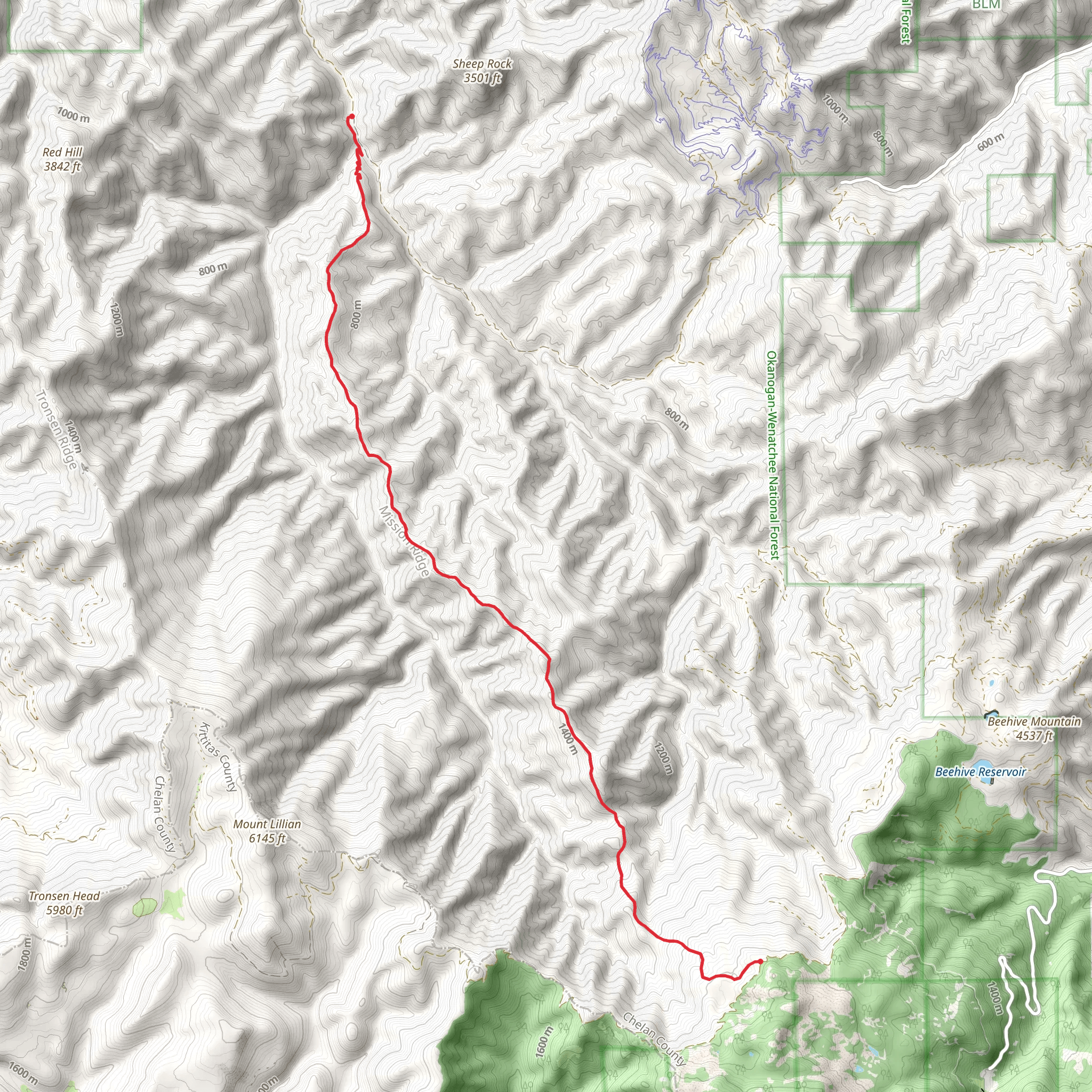 Mission Ridge Trail mobile static map