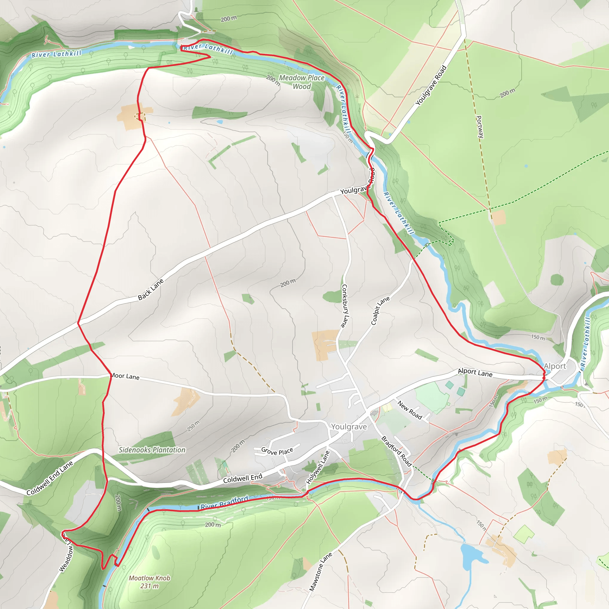 Lathkill Dale Eastern Loop from Alport mobile static map