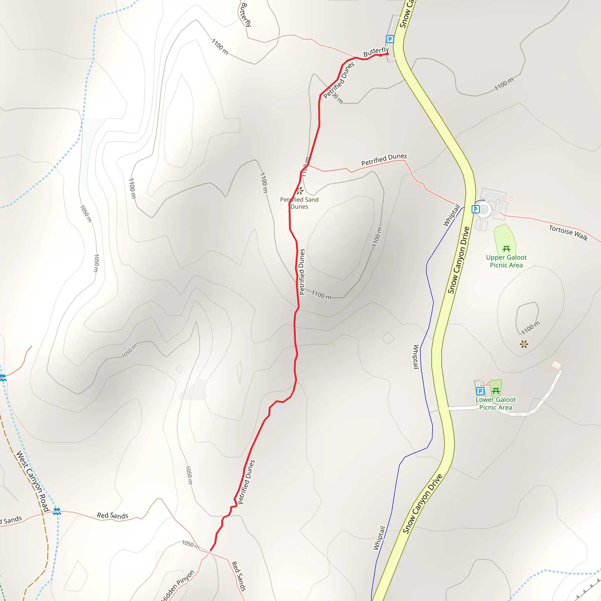 Petrified Dunes Trail mobile static map