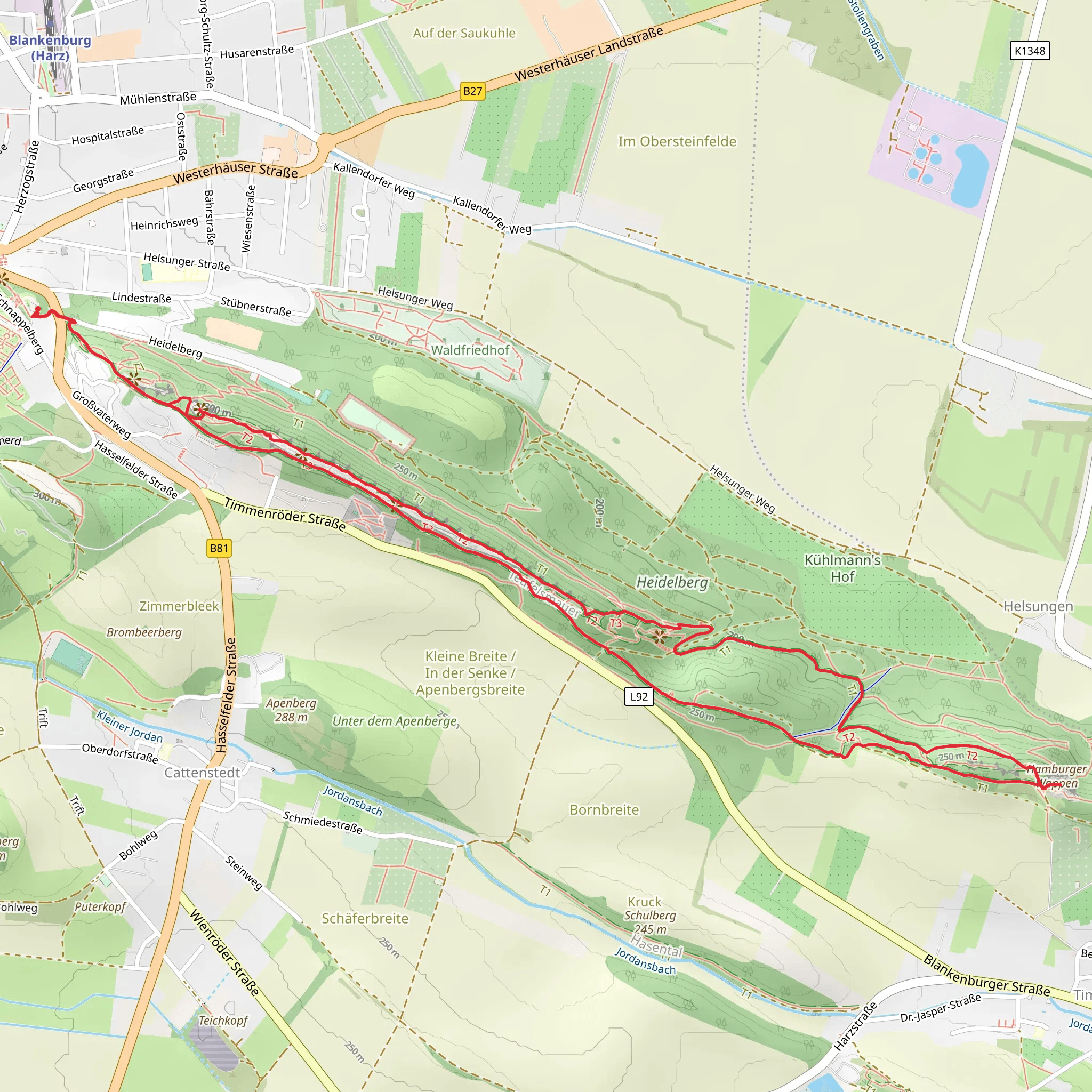 Kuhstall, Hamburger Wappen, Heidelberg and Großvater Loop mobile static map