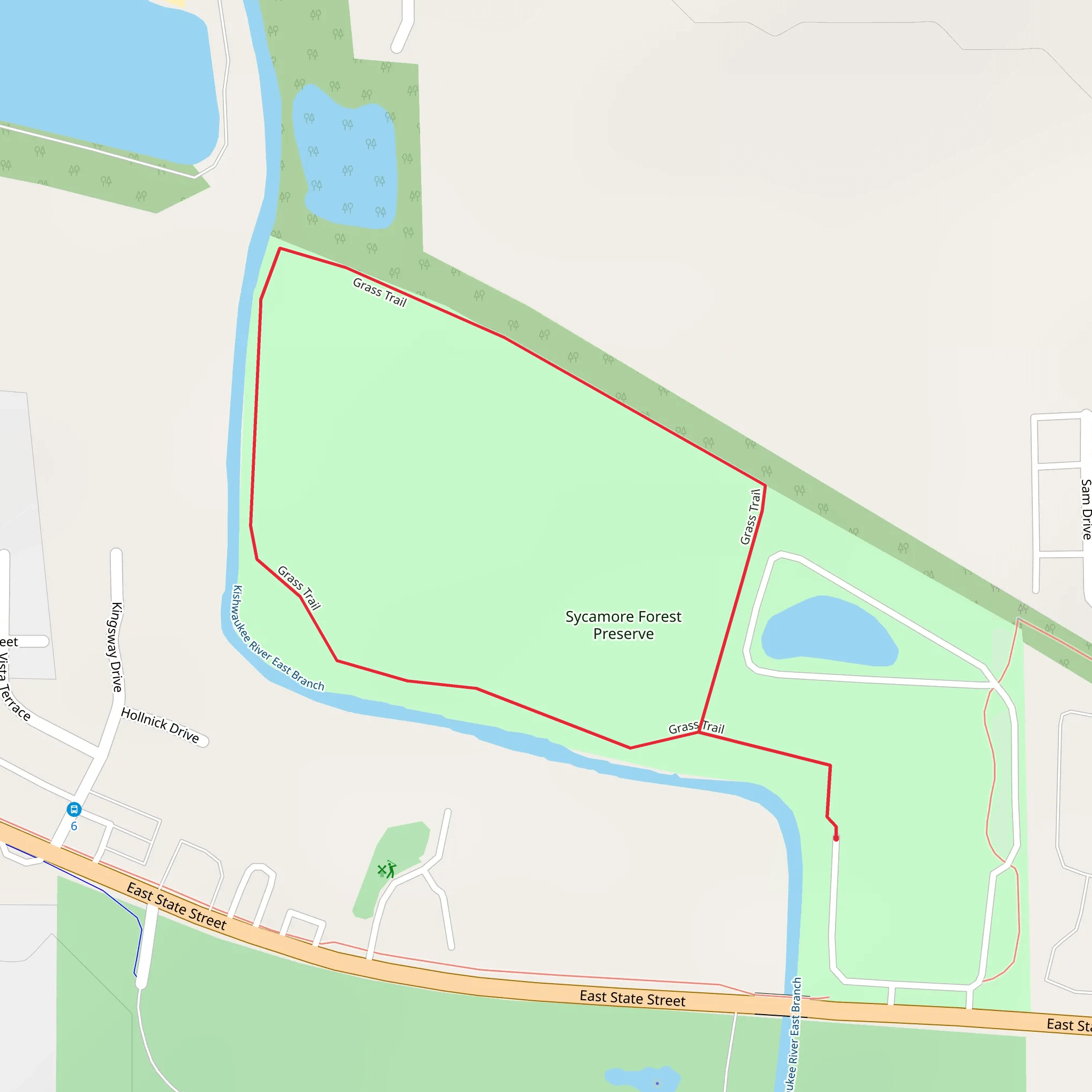 Sycamore Forest Preserve Loop mobile static map