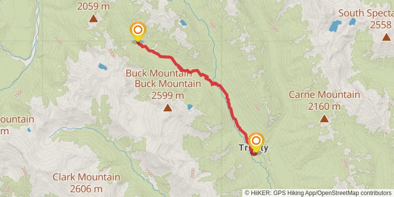 Spider Gap - Buck Creek Pass Loop Via Lyman Lake stage 4 Map