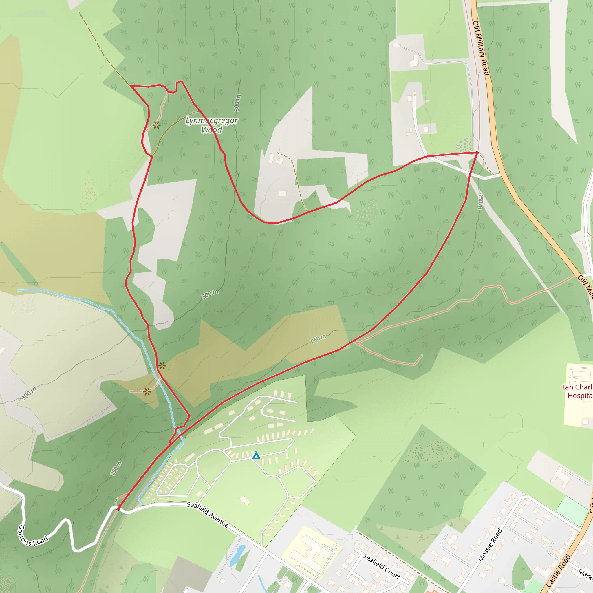 Grantown - on - Spey Paths - Viewpoint Red Trail mobile static map