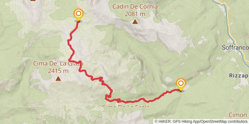 Dream Path - Traumpfad - Munich to Venice stage 26 Map