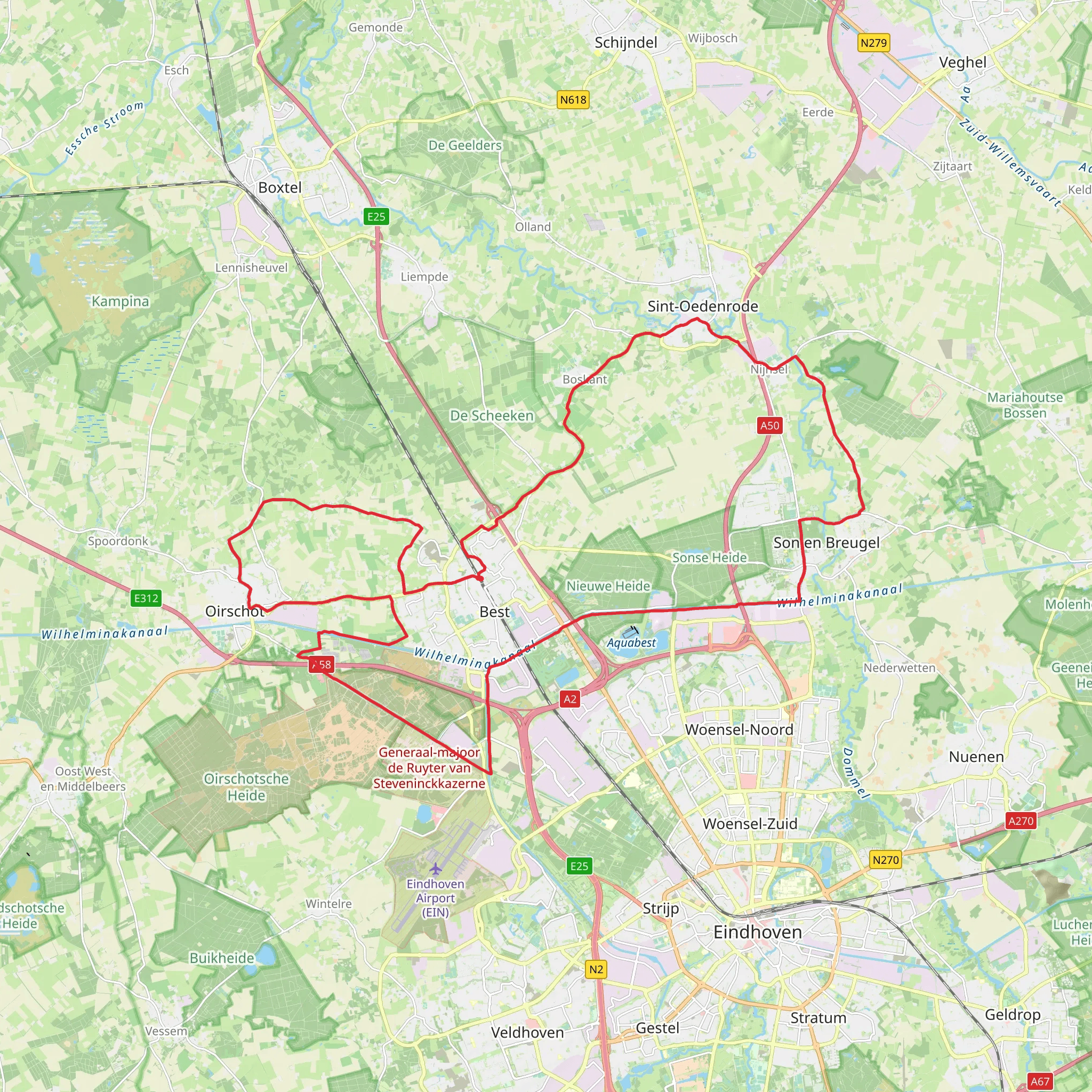 Oude Grintweg, Bestseweg, Eindhovensedijk Loop mobile static map